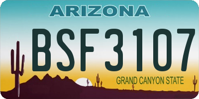 AZ license plate BSF3107