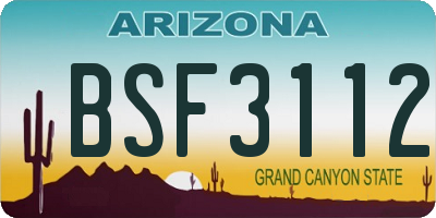 AZ license plate BSF3112
