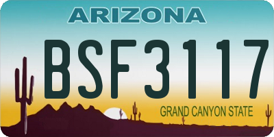 AZ license plate BSF3117