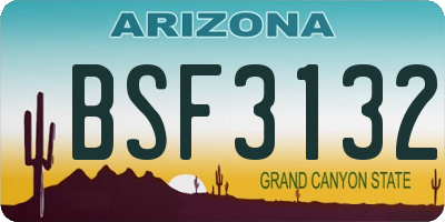 AZ license plate BSF3132