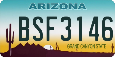 AZ license plate BSF3146