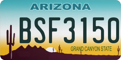 AZ license plate BSF3150