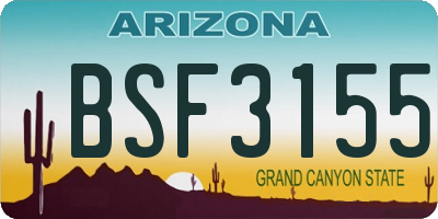 AZ license plate BSF3155