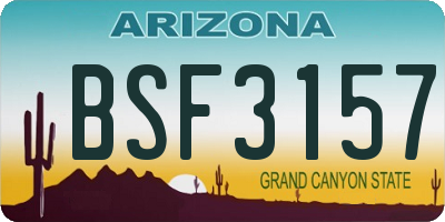 AZ license plate BSF3157