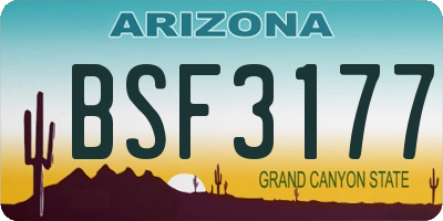 AZ license plate BSF3177