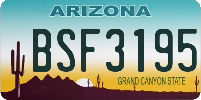 AZ license plate BSF3195