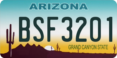 AZ license plate BSF3201