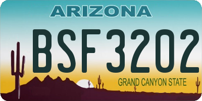 AZ license plate BSF3202