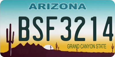 AZ license plate BSF3214