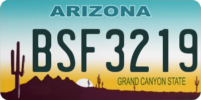 AZ license plate BSF3219