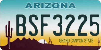 AZ license plate BSF3225