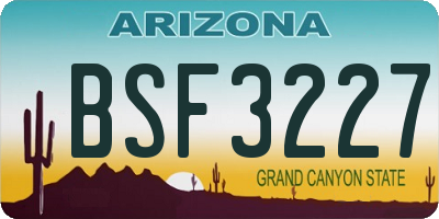 AZ license plate BSF3227