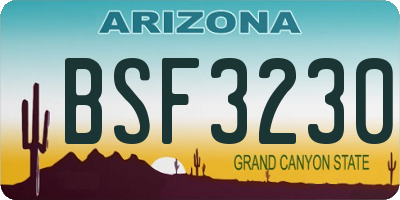 AZ license plate BSF3230