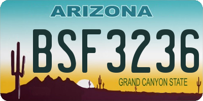 AZ license plate BSF3236