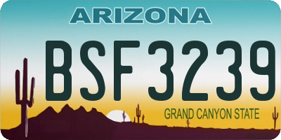 AZ license plate BSF3239