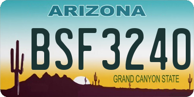 AZ license plate BSF3240