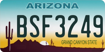 AZ license plate BSF3249