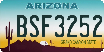 AZ license plate BSF3252