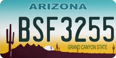 AZ license plate BSF3255