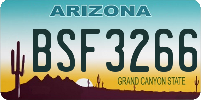 AZ license plate BSF3266