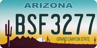 AZ license plate BSF3277