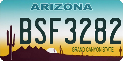 AZ license plate BSF3282