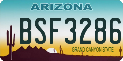 AZ license plate BSF3286