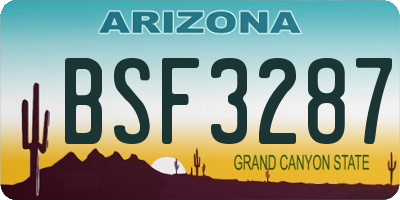 AZ license plate BSF3287