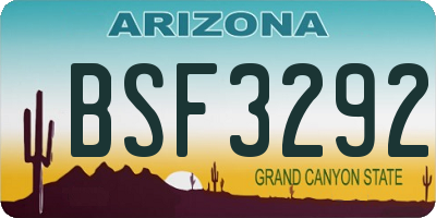 AZ license plate BSF3292