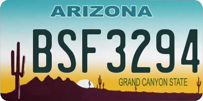 AZ license plate BSF3294