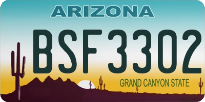 AZ license plate BSF3302