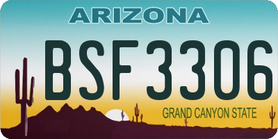 AZ license plate BSF3306