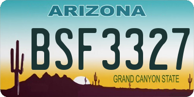 AZ license plate BSF3327