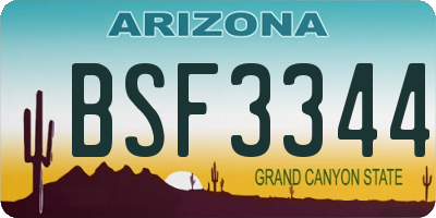 AZ license plate BSF3344