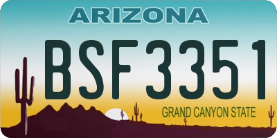 AZ license plate BSF3351