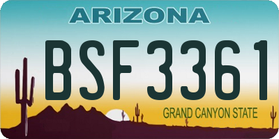 AZ license plate BSF3361