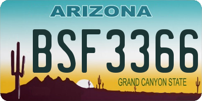 AZ license plate BSF3366