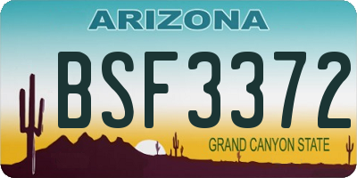 AZ license plate BSF3372