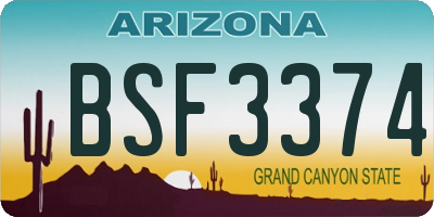 AZ license plate BSF3374