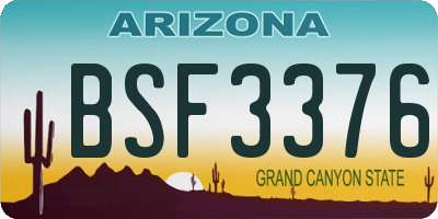 AZ license plate BSF3376