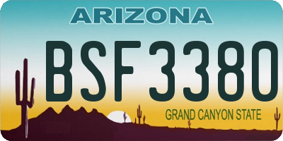 AZ license plate BSF3380