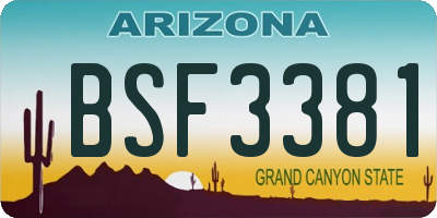 AZ license plate BSF3381