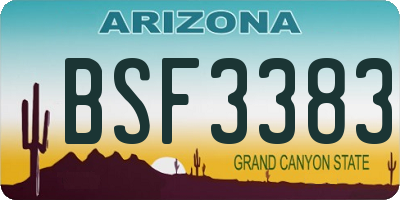AZ license plate BSF3383