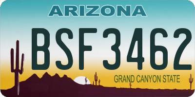 AZ license plate BSF3462