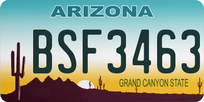 AZ license plate BSF3463