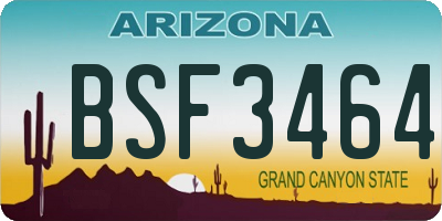 AZ license plate BSF3464