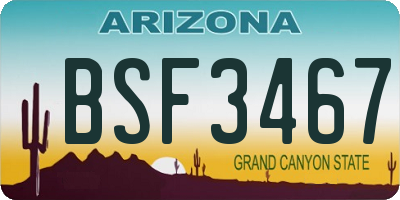 AZ license plate BSF3467