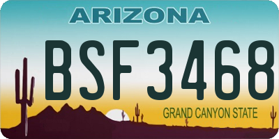 AZ license plate BSF3468