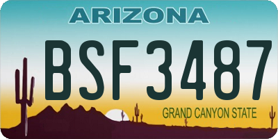 AZ license plate BSF3487