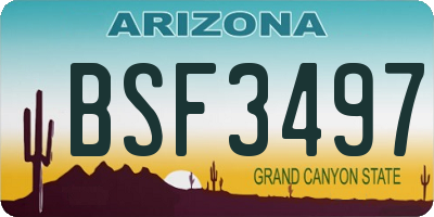 AZ license plate BSF3497